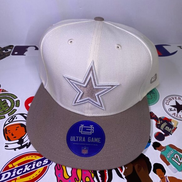 Dallas Cowboys Hat Flat Brim Adjustable Snapback NFL OSFA Cream & Beige NEW NWT - Picture 1 of 14